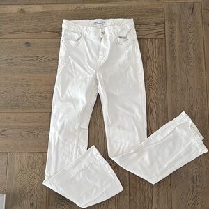 Zara high rise white jeans new